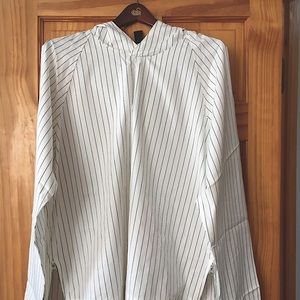 Pinstripe Dress shirt w/ Hoodie NWT